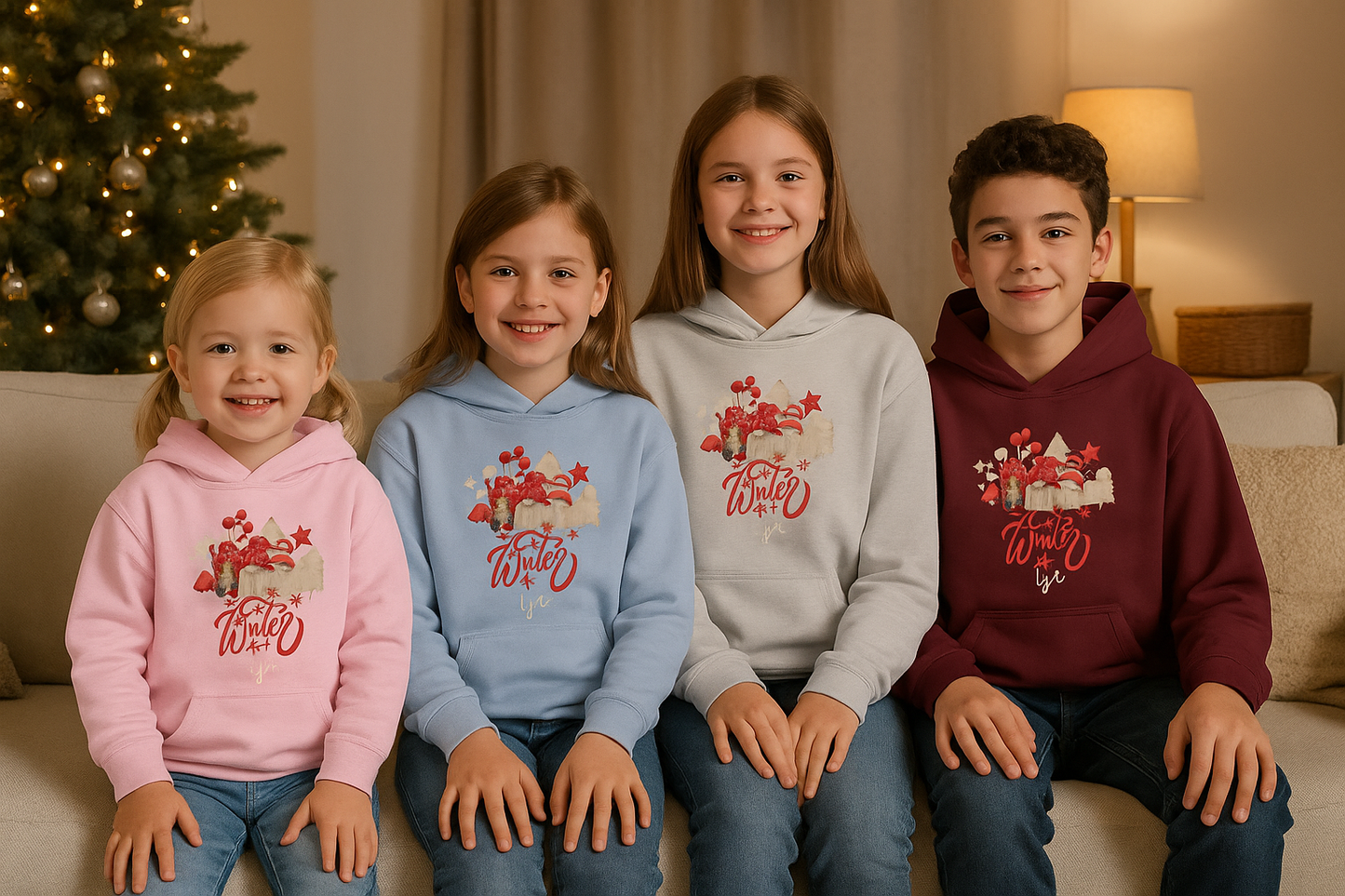 Kinder Hoodie – Wintertijd Gnomies | Winter Collectie Creatieve Aap