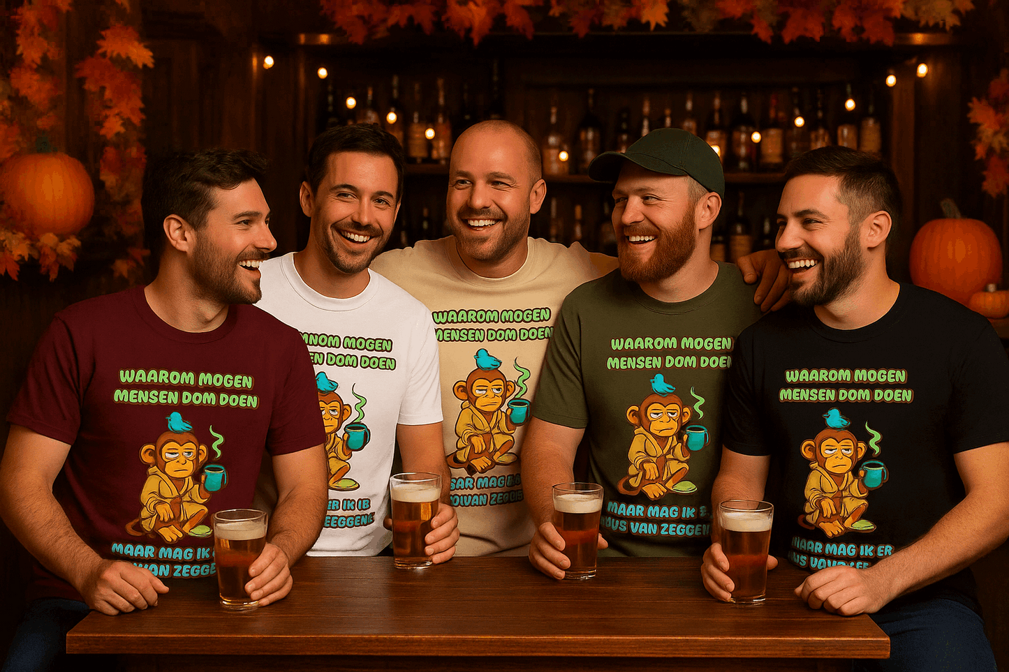 shirt 5 kleuren dom mensen humor Printify