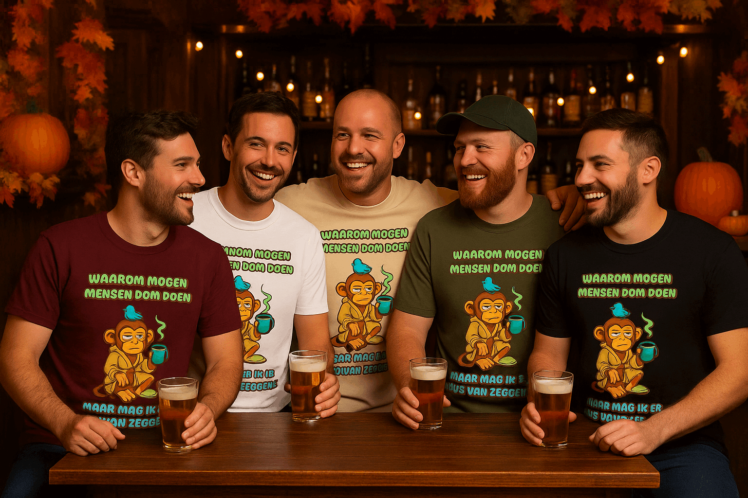 shirt 5 kleuren dom mensen humor Printify