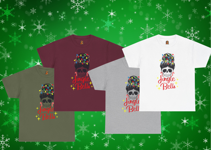 Jingle Bells Skull Bun – Adult Unisex T-Shirt