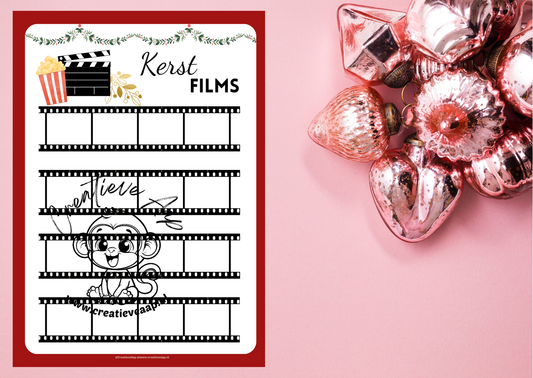 🎄🎬 Kerst Films Tracker – Printbare A4 PDF | Christmas Movie Checklijst