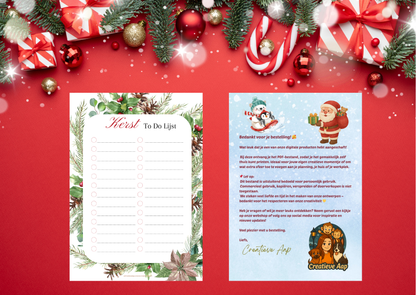 📝  🎄✨ Kerst To-Do Lijst – Printbare A4 PDF | Christmas Checklijst