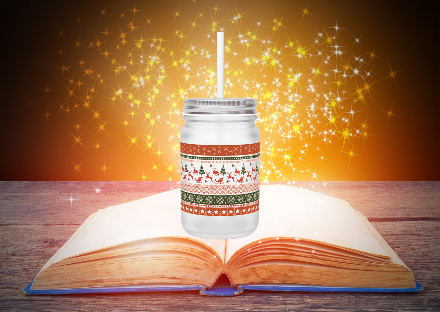 🎄 Kerst Vibes Mason Jar – Frosted Glass – Limited Christmas Edition