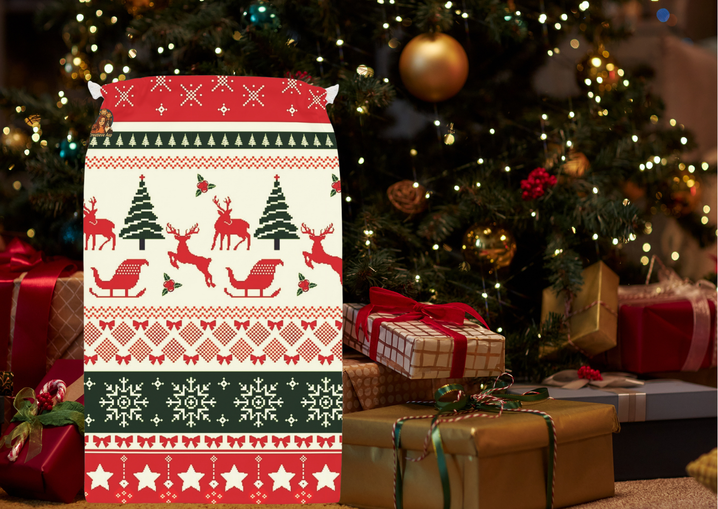 Kerst Vibes Cadeau Zak – 55 x 85 cm – Scandinavian Christmas Gift Bag