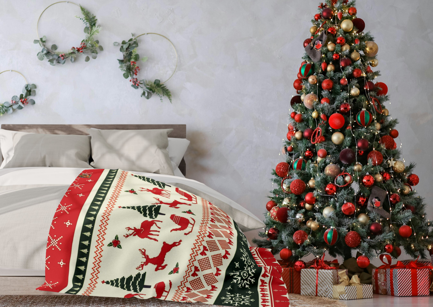 Arctic Fleece Deken – Kerst Vibes – 76×101 cm / 127×152 cm / 152×203 cm