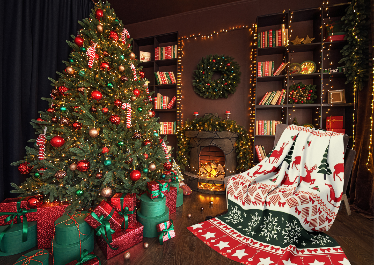 Arctic Fleece Deken – Kerst Vibes – 76×101 cm / 127×152 cm / 152×203 cm