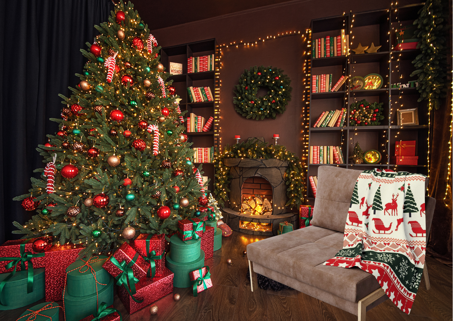 Arctic Fleece Deken – Kerst Vibes – 76×101 cm / 127×152 cm / 152×203 cm