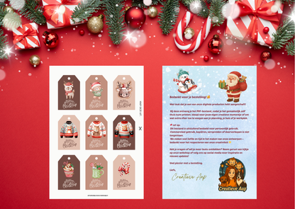 🎁✨ Kerst Cadeau Labels – Cute Edition | Printbare DIY Gift Tags (PDF Download)