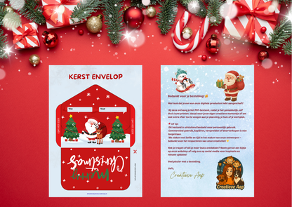 🎅 DIY Kerst Envelop – Kerstman Editie (PDF Download)