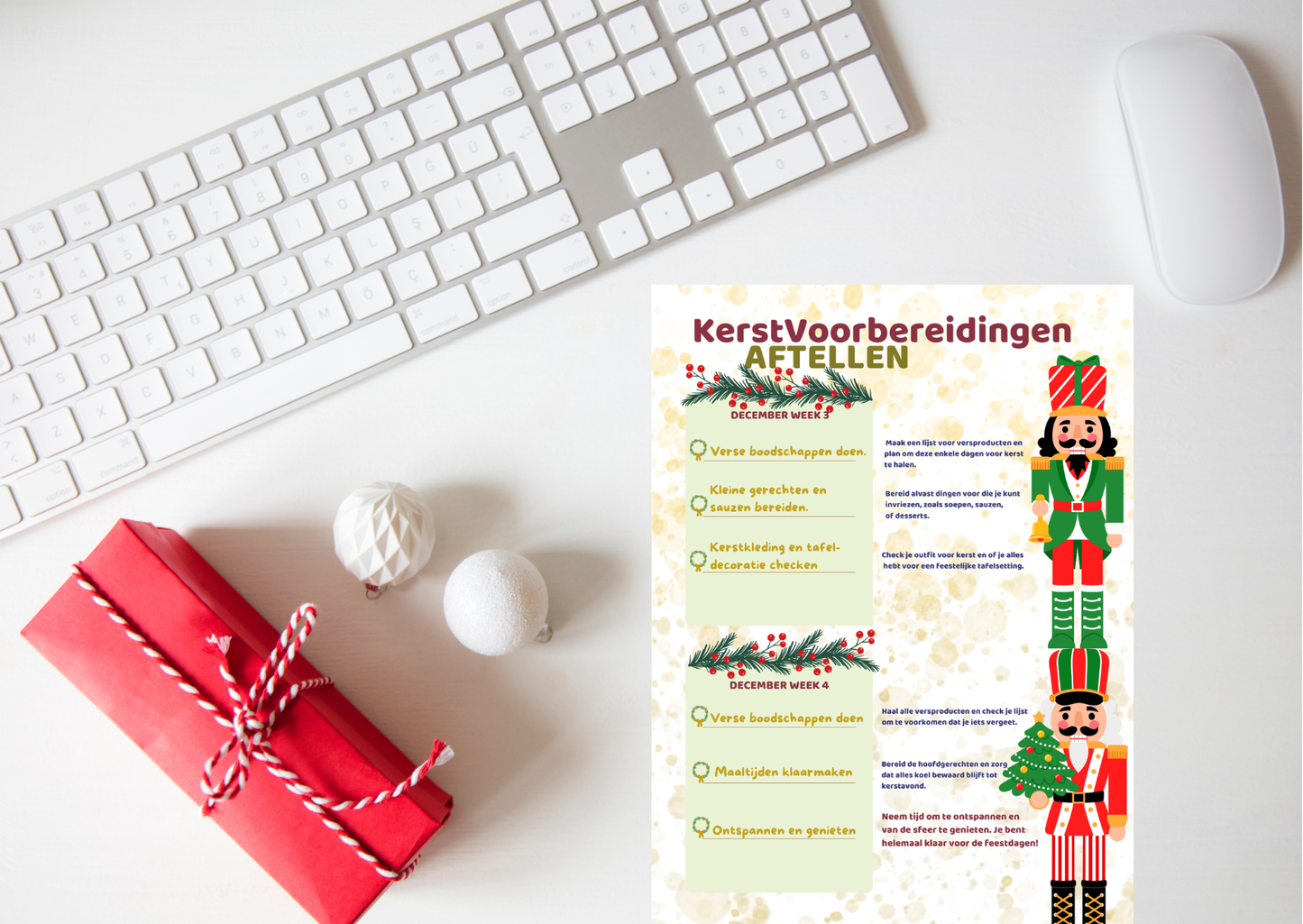 🎁 Kerst Voorbereidingen Planner – Thema Notenkrakers 2025