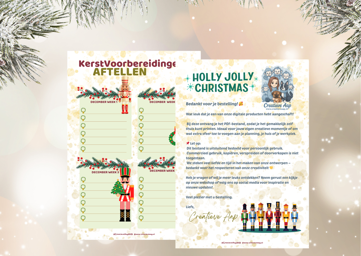 🎁 Kerst Voorbereidingen Planner – Thema Notenkrakers 2025