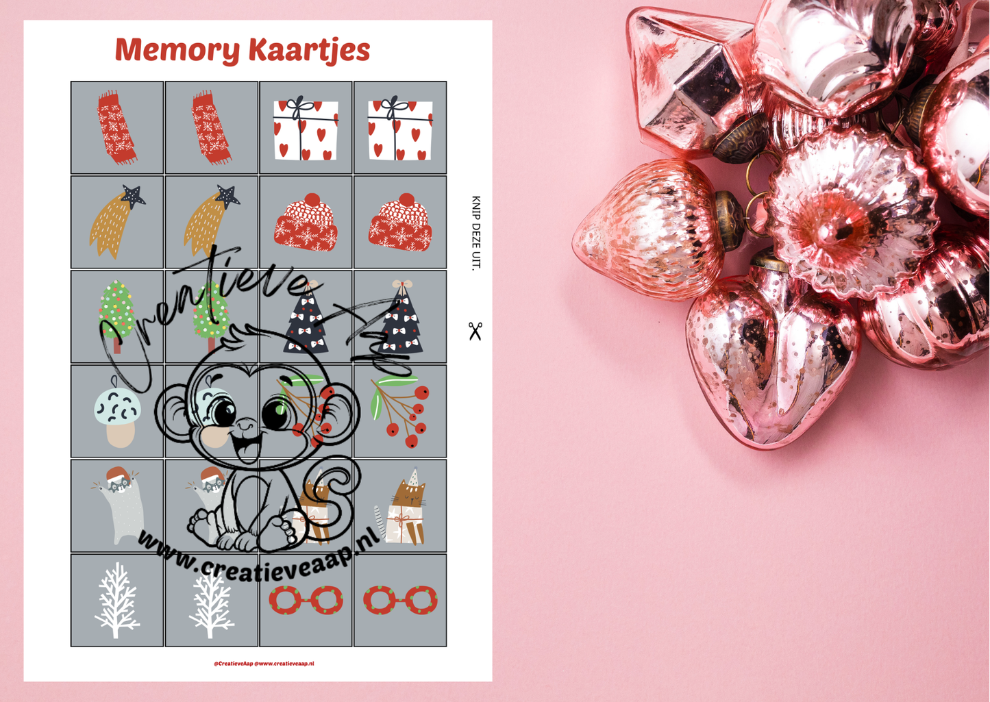 🎅❄️ Kerst Memory Kaartjes – Printbare PDF (DIY spel)