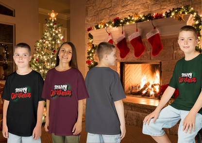 🎄 Kinder T-Shirt – Merry Christmas (Comic Style)