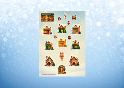 🏡✨ Midwinter Village Stickersheet – Creatieve Aap 2025
