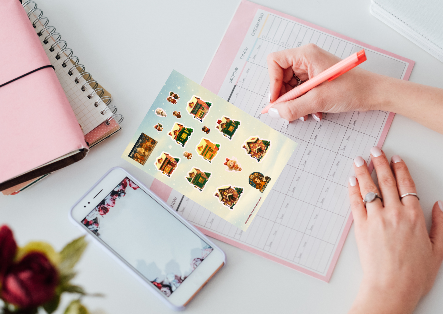 🏡✨ Midwinter Village Stickersheet – Creatieve Aap 2025