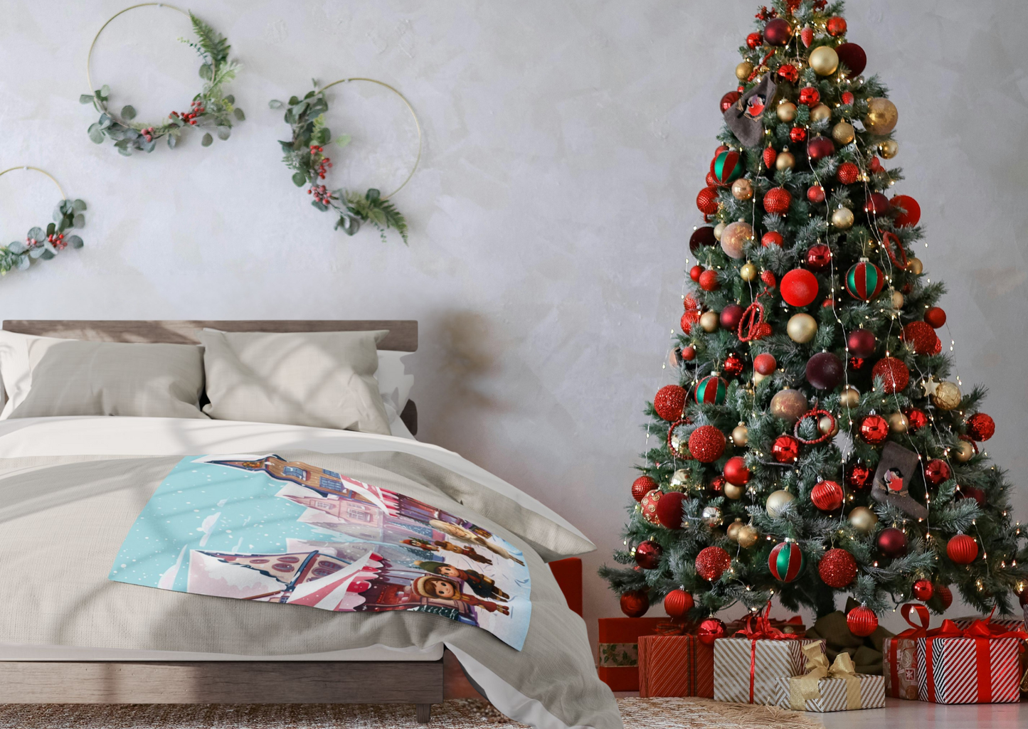 Arctic Fleece Deken – Midwinter Village – 76×101 cm / 127×152 cm / 152×203 cm