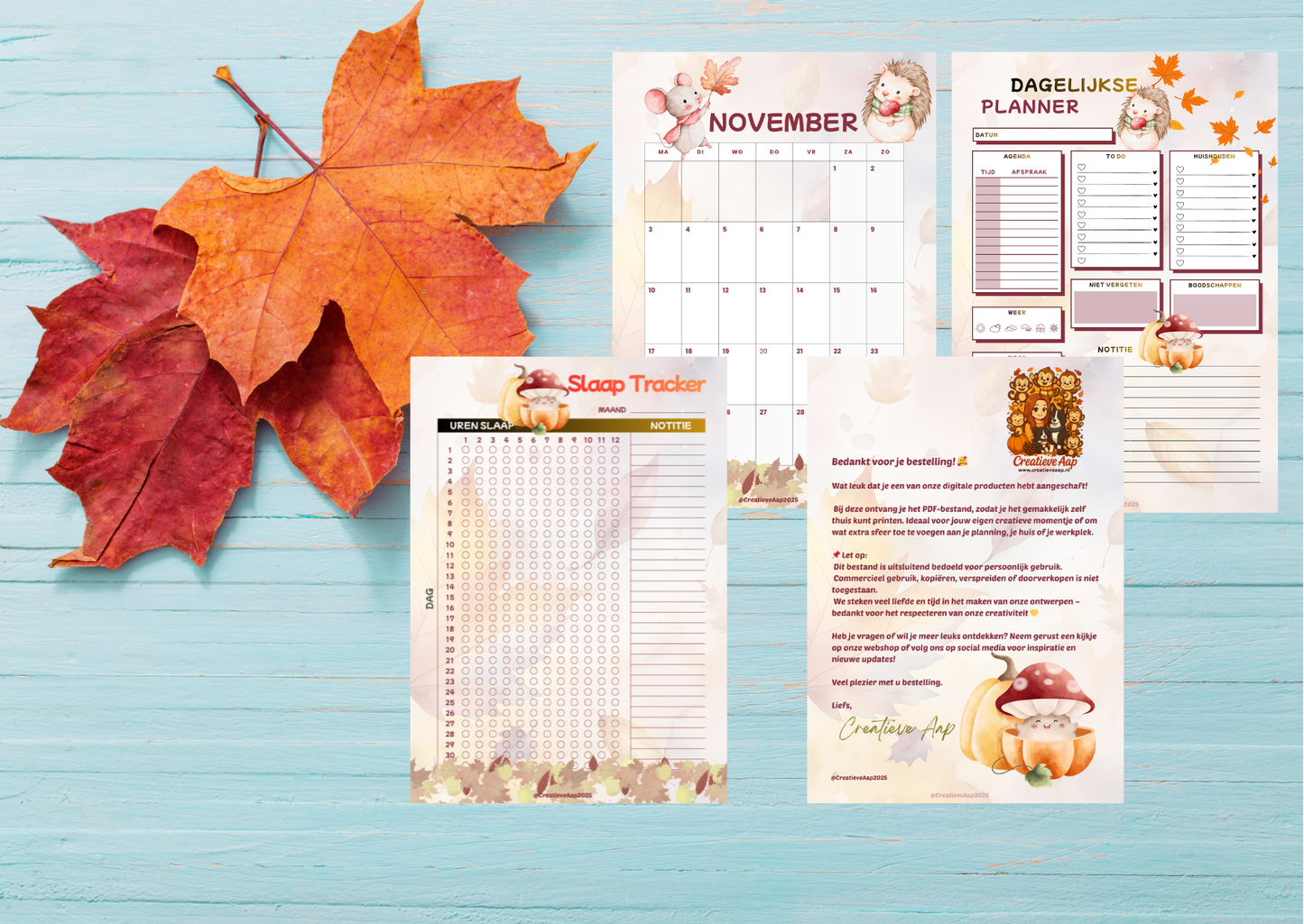 🍁 November 2025 Planner Set – PDF Download