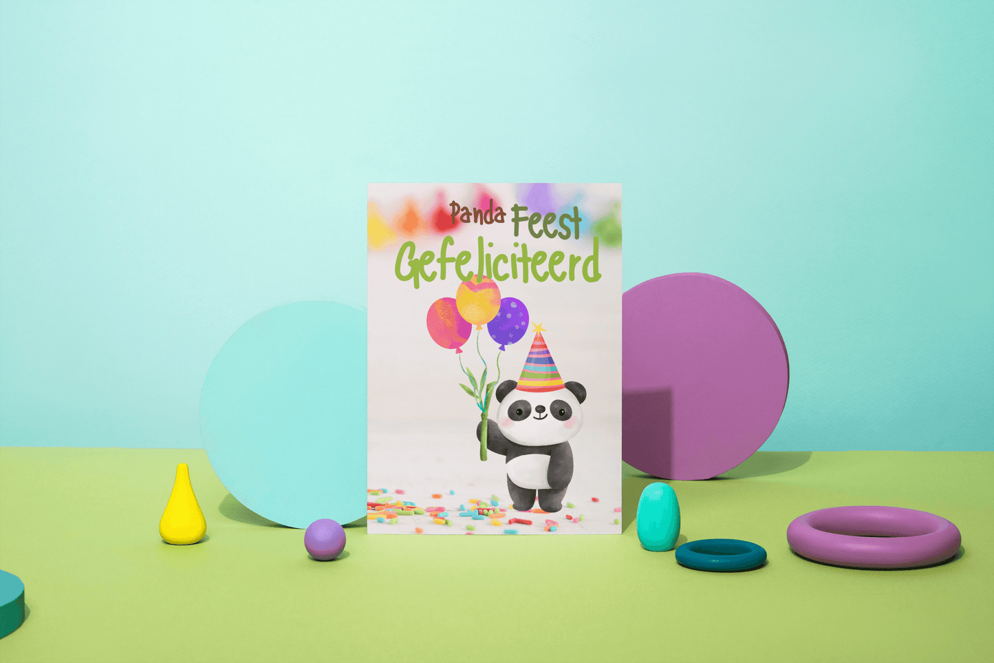 Verjaardags Wenskaart A6 Formaat met Envelop - Collectie Panda Chan - Panda Feest Gefeliciteerd - Creatieve Aap