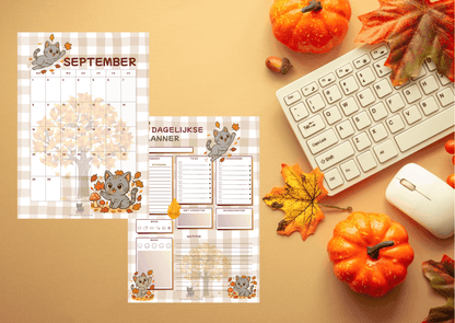 Gratis September 2025 Planner – Collectie Shelby Herfst 🍂🐱 - Creatieve Aap