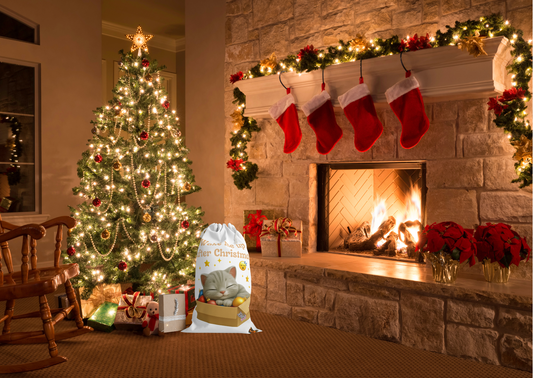 🎁 Shelby – Wake Me Up After Christmas Cadeauzak (Duurzaam & Herbruikbaar)