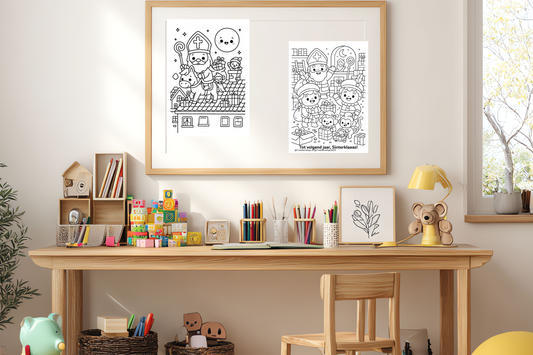 Sinterklaas Kleurboek PDF Download – 12 Unieke Kleurplaten | Creatieve Aap 2025