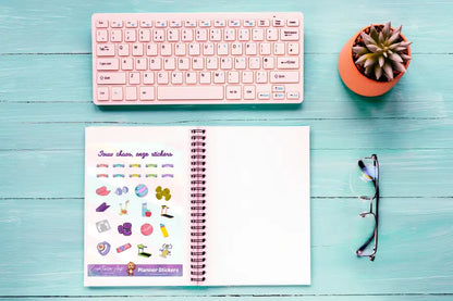 Planner stickers met sport en fitness illustraties zoals halters, loopband en GYM tekst – matte vinyl stickersheet A6 & A5 – Creatieve Aap