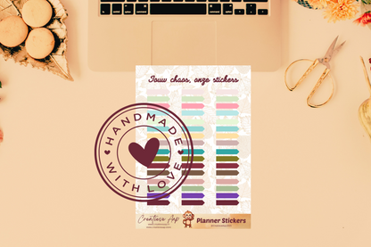 Planner stickers “Tabs Pijl” in herfstkleuren 🍂➡️✨ – handgemaakt design van Creatieve Aap, verkrijgbaar in A6 en A5 formaat, matte of glans afwerking.