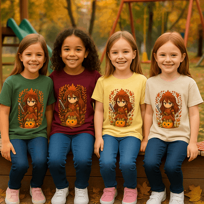 Kawaii anime girl warrior strijdster kinder shirt Printify