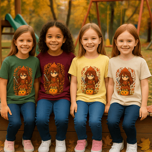 Kawaii anime girl warrior strijdster kinder shirt Printify