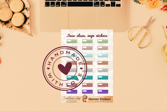 Planner stickers Herfst Water Trackers 2025 🍂 – handgemaakt design van Creatieve Aap. Verkrijgbaar in A6 en A5 formaat, matte of glans afwerking.