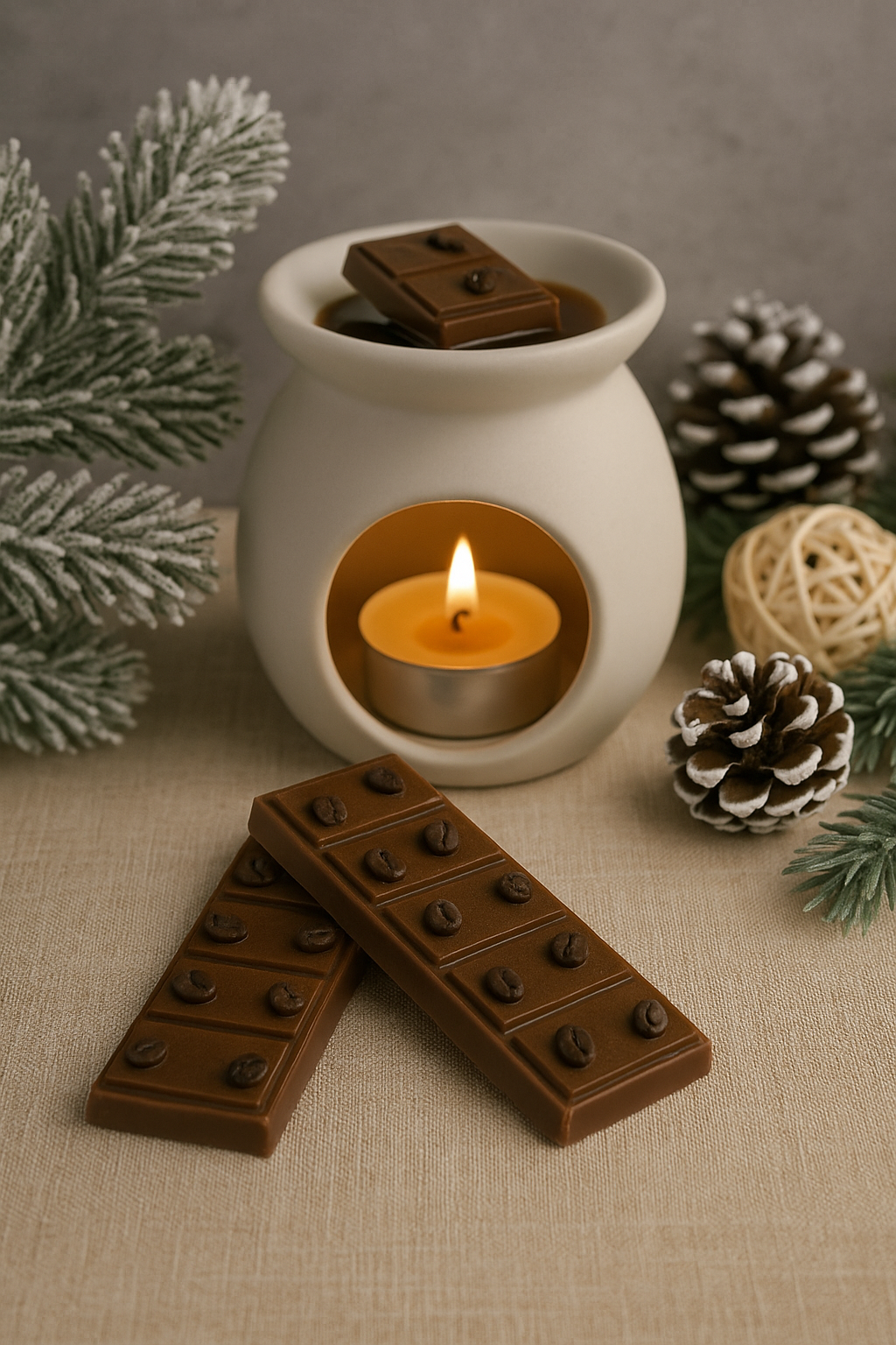 ☕ Handgemaakte Waxmelt Bar – Chocolade & Koffie (50 gram)