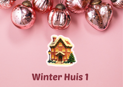 ❄️ Kerst Vinylstickers – Midwinter Village Collectie