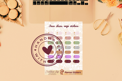 Planner stickers “Zon op & Zon onder Tracker” in herfstkleuren 🍂🌞🌙 – handgemaakt design van Creatieve Aap, verkrijgbaar in A6 en A5 formaat, matte of glanzende afwerking.