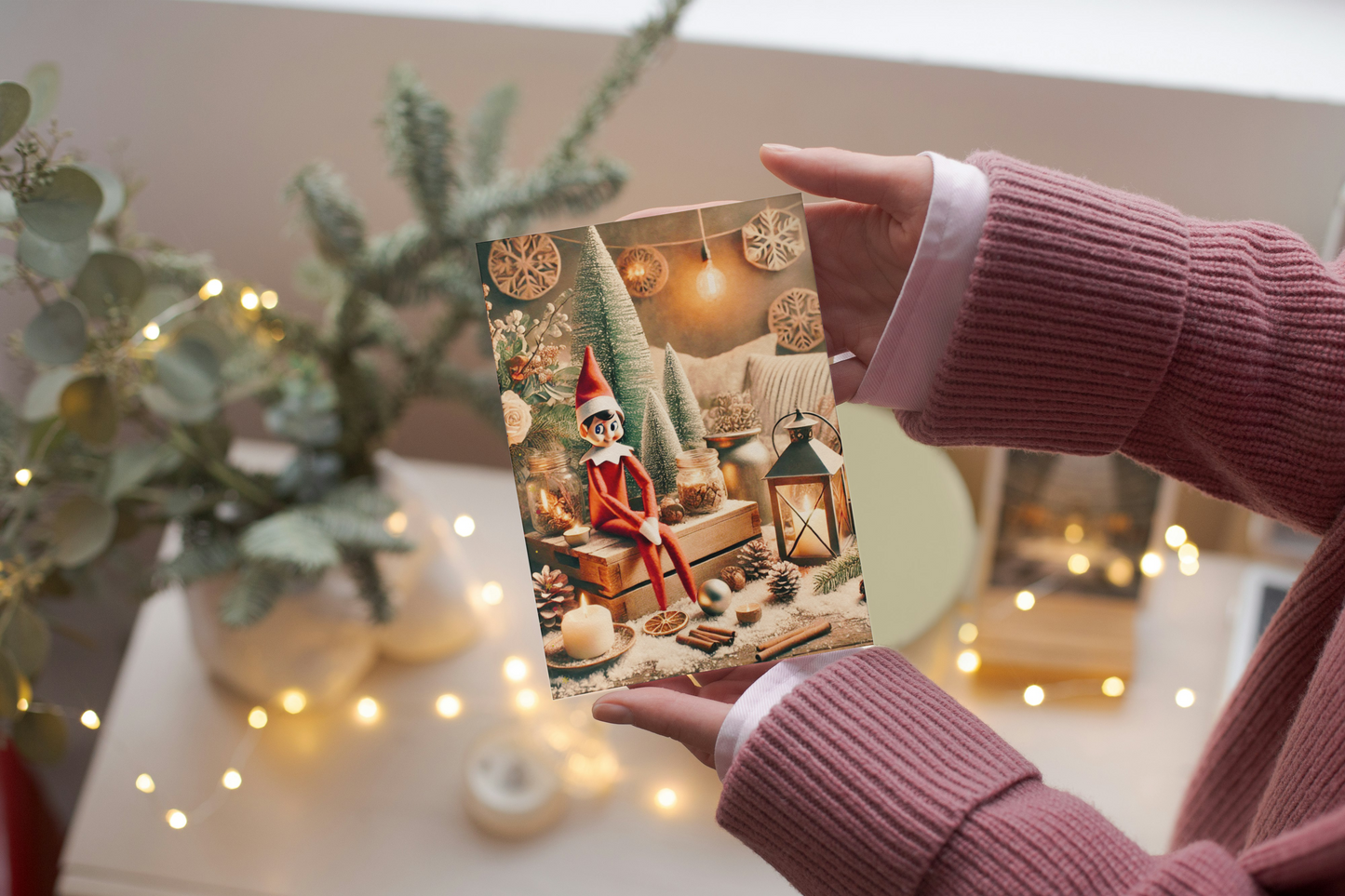 ✨ Kerst Wenskaart – Elf on the Shelf (A6) ✨