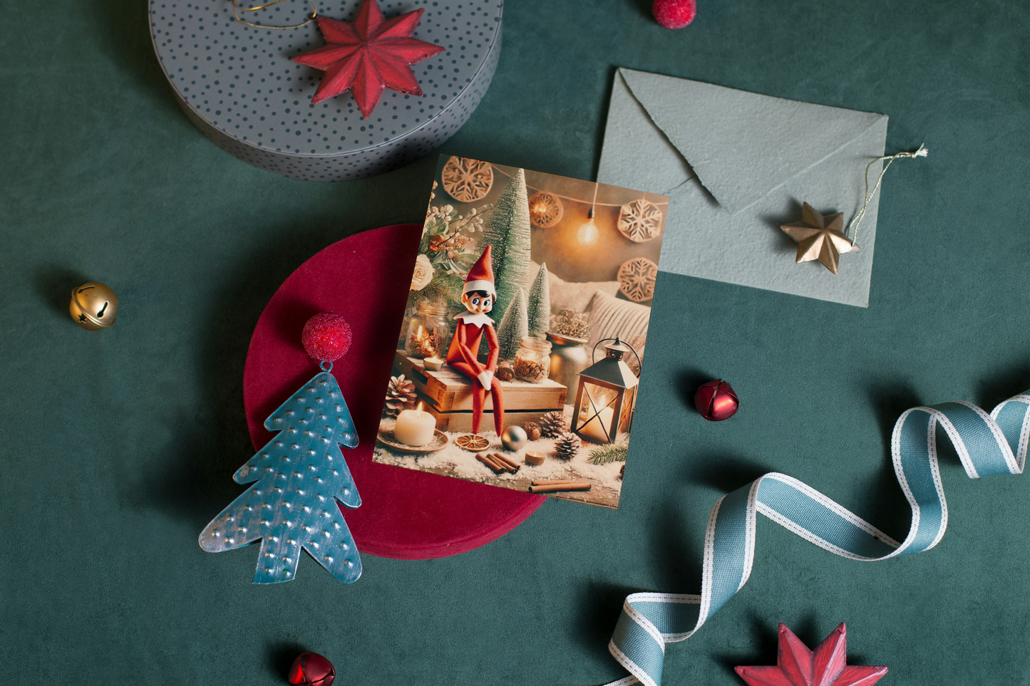 ✨ Kerst Wenskaart – Elf on the Shelf (A6) ✨