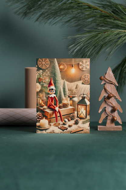 ✨ Kerst Wenskaart – Elf on the Shelf (A6) ✨