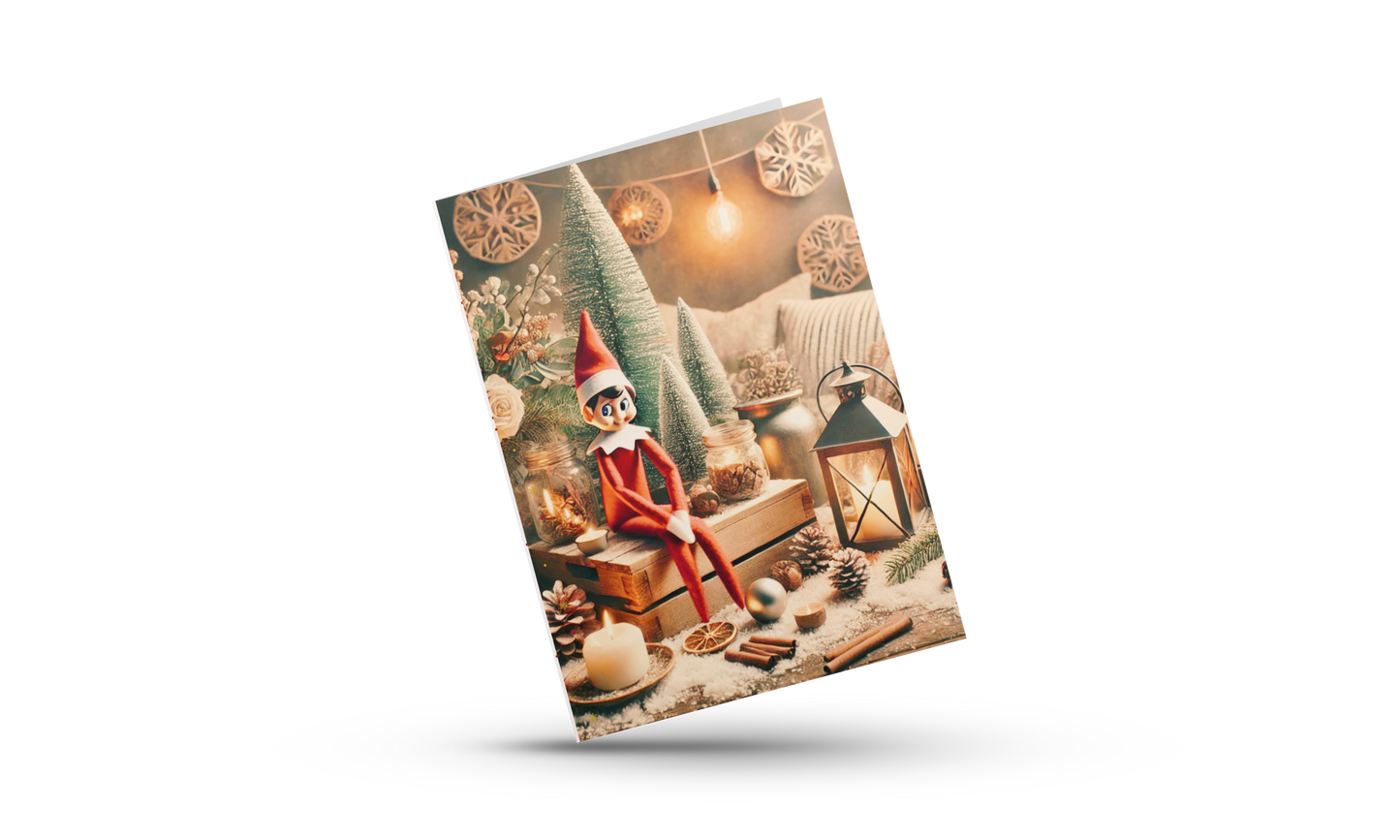 ✨ Kerst Wenskaart – Elf on the Shelf (A6) ✨