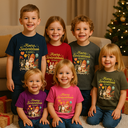 🎁 Kinder T-shirt – Hoera Sinterklaas is hier!