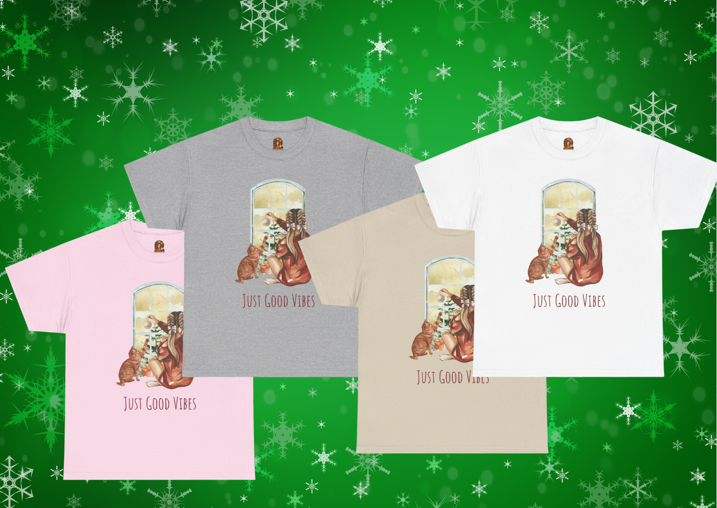 Just Good Vibes – Unisex Kerst T-Shirt | Comfortabel Gildan 5000 | S t/m 5XL