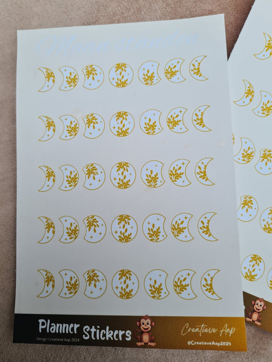 Originele Planner Stickers - Maanfases Formaat 11 x 16 cm