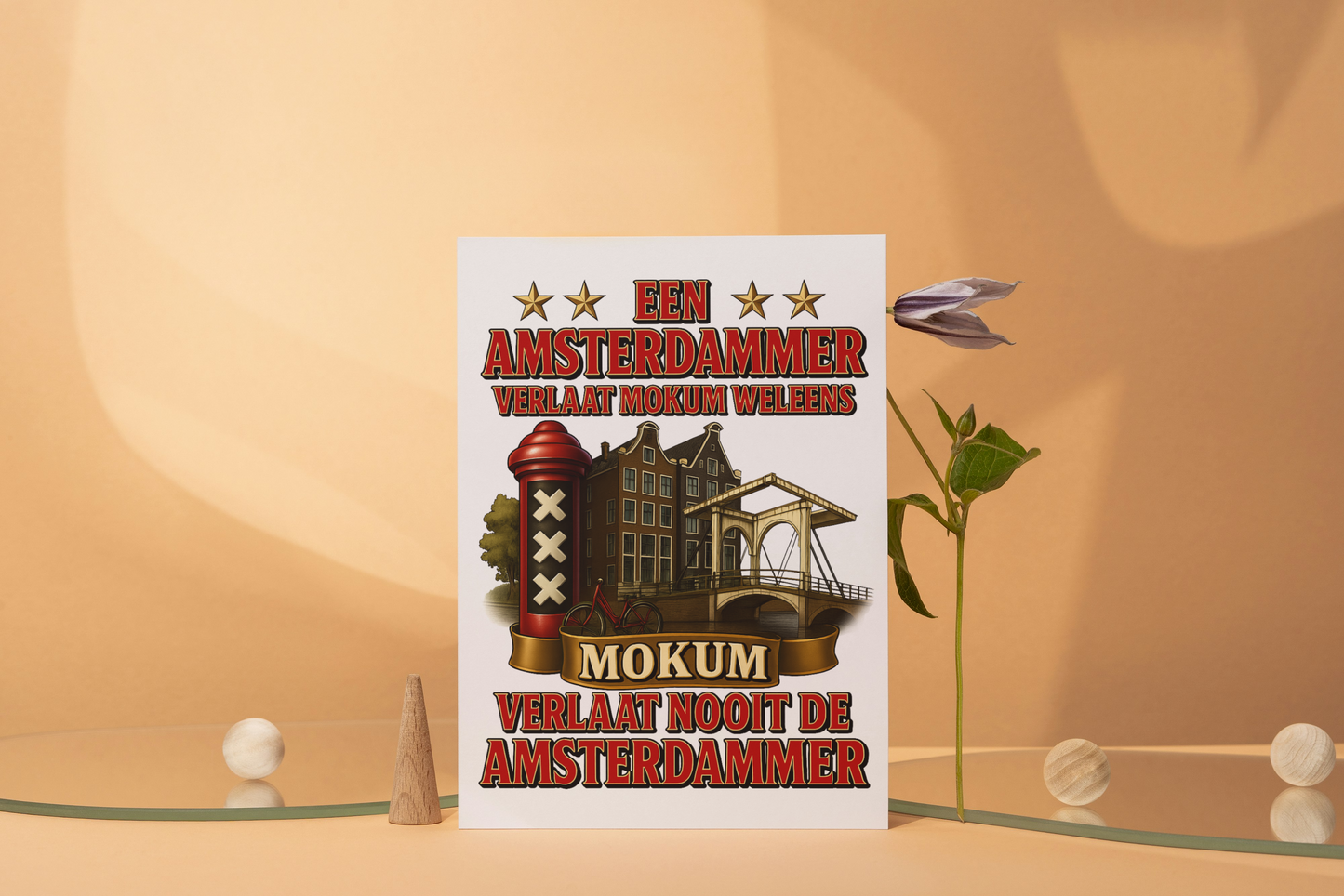 Handgemaakte Wenskaart – Amsterdammer Mokum 2025 (A6) | Met of zonder envelop