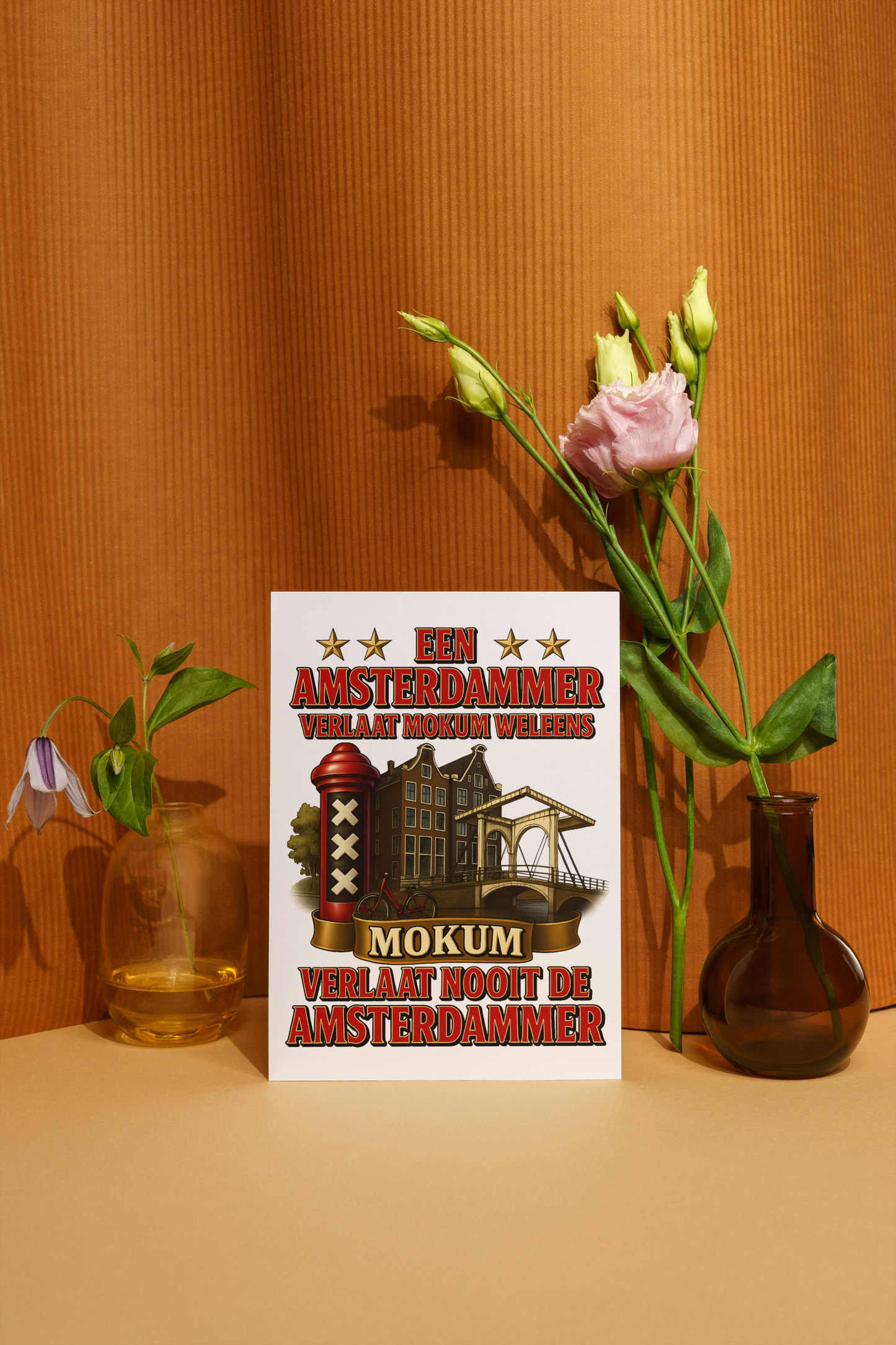 Handgemaakte Wenskaart – Amsterdammer Mokum 2025 (A6) | Met of zonder envelop