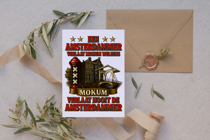 Handgemaakte Wenskaart – Amsterdammer Mokum 2025 (A6) | Met of zonder envelop
