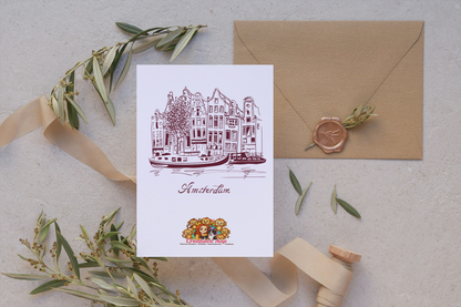 Handgemaakte Wenskaart – Amsterdammer Mokum 2025 (A6) | Met of zonder envelop