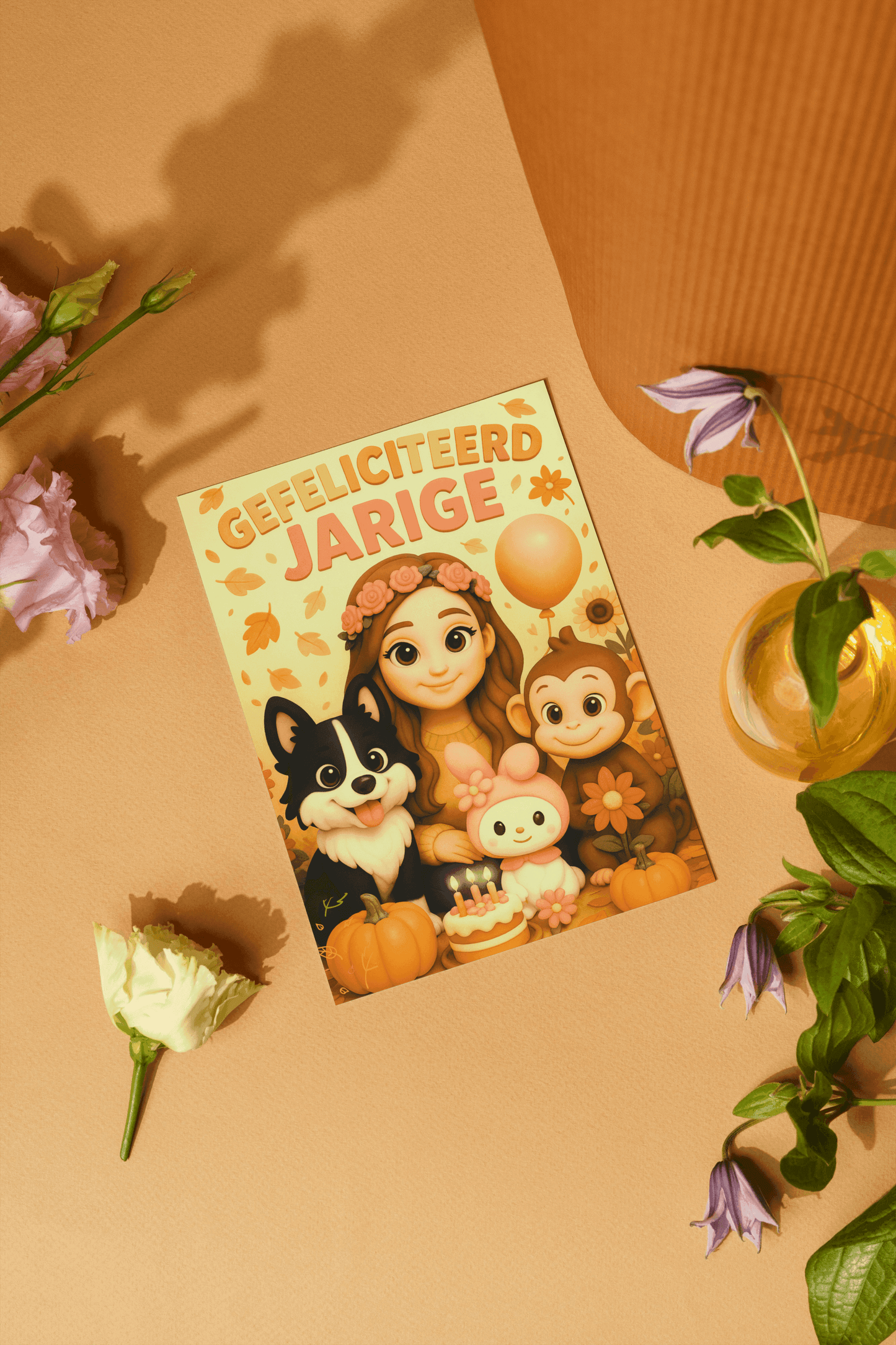 Handgemaakte Verjaardagskaart – Gefeliciteerd Jarige! (10,5 x 14,8 cm) | Met of zonder envelop - Creatieve Aap