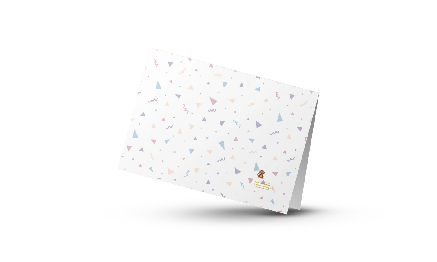 Verjaardagskaart Anime Jongen – Handgemaakte Wenskaart A6 Liggend Creatieve Aap