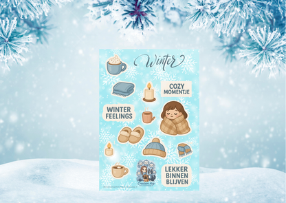 ❄️ Winter Cozy Planner Stickers – A5 & A6 Stickersheet