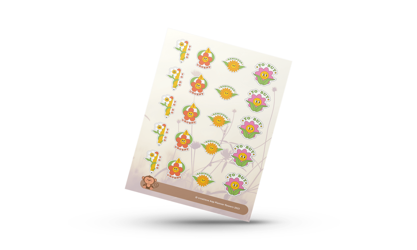 Planner Vinyl Sticker Vel - Prachtige Bloemen tekst Stickers voor een Kleurrijke Planning